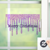 メリークリスマスパープルワックスが窓にしがみつく ウィンドウサイン (ホーム)