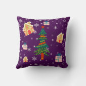 メリークリスマスパープル家族の写真 クッション (裏面)