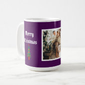 メリークリスマスパープル家族の写真 コーヒーマグカップ (正面左)