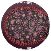 メリークリスマスパープル花柄 ソフトボール (正面左)