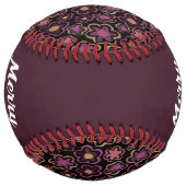 メリークリスマスパープル花柄 ソフトボール (裏面)