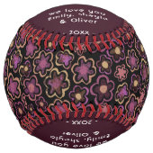 メリークリスマスパープル花柄 ソフトボール (正面)