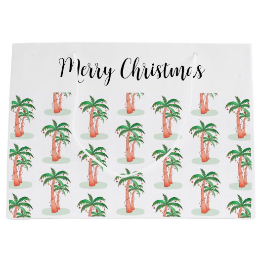 メリークリスマスパームツリークリスマス ラージペーパーバッグ (正面)
