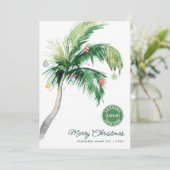 メリークリスマスパームツリーコースタルビジネスロゴ シーズンカード (スタンド正面)