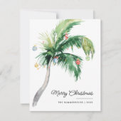 メリークリスマスパームツリーコースタルホリデーカード ノートカード (正面)