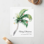 メリークリスマスパームツリーコースタルホリデーカード ノートカード (正面/裏面インサイチュ)
