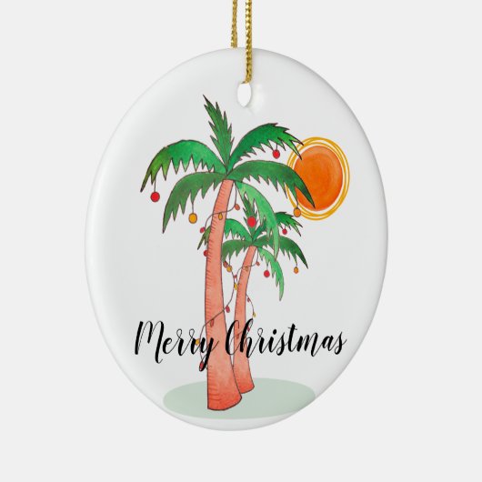 メリークリスマスパームツリーズオーナメント セラミックオーナメント (右)
