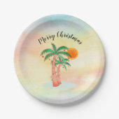 メリークリスマスパームツリーズ ペーパープレート (正面)