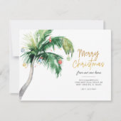 メリークリスマスパームツリーホリデームービングカード (正面)