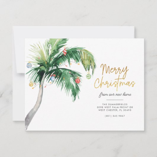 メリークリスマスパームツリーホリデームービングカード (正面)