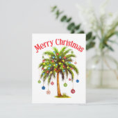 メリークリスマスパームツリーライトハワイアントロピカル エンクロージャーカード (スタンド正面)