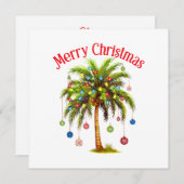メリークリスマスパームツリーライトハワイアントロピカル セーブザデート (正面/裏面)