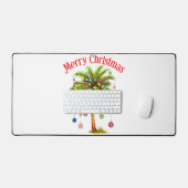 メリークリスマスパームツリーライトハワイアントロピカル デスクマット (キーボード&マウス)