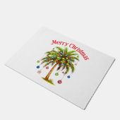 メリークリスマスパームツリーライトハワイアントロピカル ドアマット (アングル)