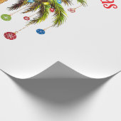 メリークリスマスパームツリーライトハワイアントロピカル ラッピングペーパー (角)