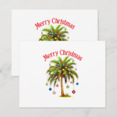 メリークリスマスパームツリーライトハワイアントロピカル 出欠カード (正面/裏面)
