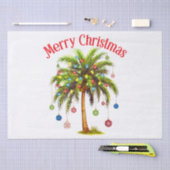 メリークリスマスパームツリーライトハワイアントロピカル 薄葉紙 (クラフト)