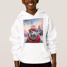 メリークリスマスヒッポサンタハットとスカーフ