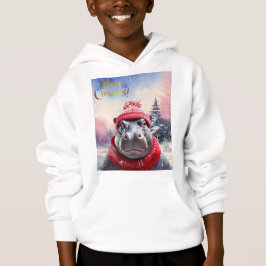 メリークリスマスヒッポサンタハットとスカーフ