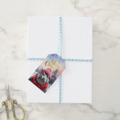 メリークリスマスヒッポサンタハットとスカーフ ギフトタグ (より糸付き)