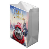 メリークリスマスヒッポサンタハットとスカーフ ミディアムペーパーバッグ (裏面アングル)