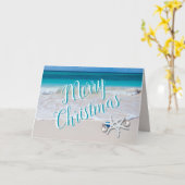 メリークリスマスヒトデビーチクリスマス カード (黄色い花)