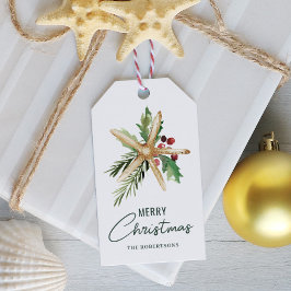 メリークリスマスヒトデ熱帯ビーチ ギフトタグ