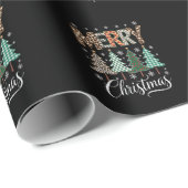 メリークリスマスヒョウクリスマスホリデーファミリー ラッピングペーパー (ロールコーナー)