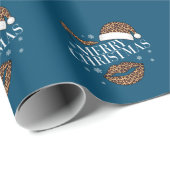 メリークリスマスヒョウ柄の女性の ラッピングペーパー (ロールコーナー)