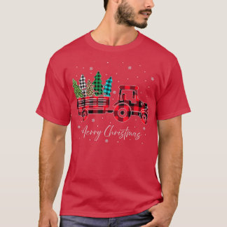 メリークリスマスヒョウ水牛トラックツリーヒョウ Tシャツ