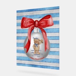 メリークリスマスヒルトンヘッドアイランドベアオーナメント アクリルサイン