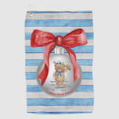 メリークリスマスヒルトンヘッドアイランドベアオーナメント ゴルフタオル (正面)