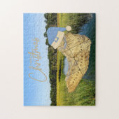 メリークリスマスヒルトンヘッドアイランドマップマーシュランズ ジグソーパズル (縦)