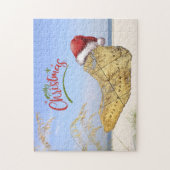 メリークリスマスヒルトンヘッドアイランドマップ&ビーチ ジグソーパズル (縦)