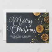 メリークリスマスビエレガントジネスブラック金ゴールド シーズンカード (正面)