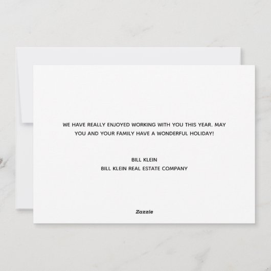 メリークリスマスビエレガントジネスブラック金ゴールド シーズンカード (裏面)