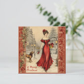 メリークリスマスビクトリアンレディイラストレーション シーズンカード (スタンド正面)