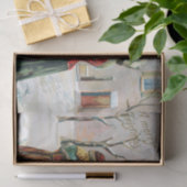 メリークリスマスビクトリアン家族と雪だるま 薄葉紙 (ギフト)