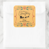 メリークリスマスビジネスパーソナライズされたステッカー スクエアシール (バッグ)