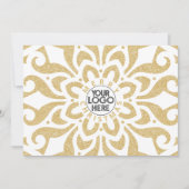 メリークリスマスビジネスロゴスノーフレーク金ゴールド シーズンカード (正面)