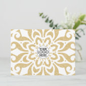 メリークリスマスビジネスロゴスノーフレーク金ゴールド シーズンカード (スタンド正面)