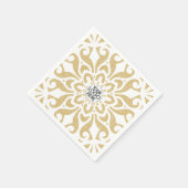 メリークリスマスビジネスロゴスノーフレーク金ゴールド スタンダードカクテルナプキン (角)