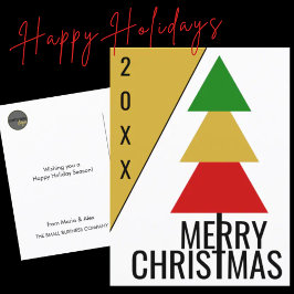 メリークリスマスビジネス会社クリスマスツリーの休日 シーズンポストカード