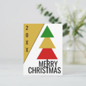 メリークリスマスビジネス会社クリスマスツリーの休日 シーズンポストカード (スタンド正面)