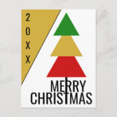 メリークリスマスビジネス会社クリスマスツリーの休日 シーズンポストカード (正面)