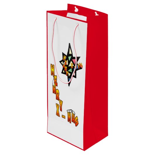 メリークリスマスビッグスター顧客。ワインバッグ ワインギフトバッグ (裏面アングル)