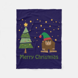 メリークリスマスビッグフット フリースブランケット