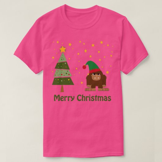 メリークリスマスビッグフット Tシャツ (デザイン正面)