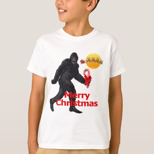 メリークリスマスビッグフット Tシャツ (正面)