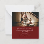 メリークリスマスビッグホワイトスノーフレーク、写真 ノートカード (裏面)